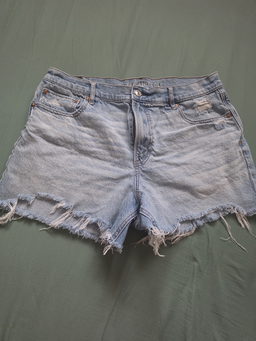 American Eagle Outfitters Light Blue Distressed Denim Cutoff Shorts